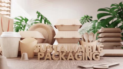 Eco-friendly packaging materials displayed