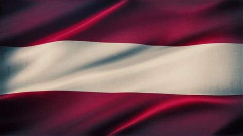 Realistic Waving Austrian Flag Seamless Loop with Fabric Texture