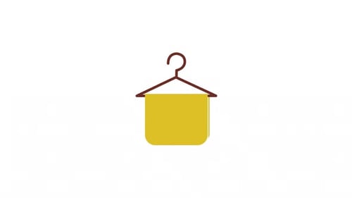 Flat Design Hanger with Towel Wiggle Animation