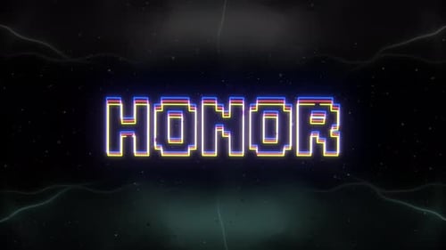 Retro Pixel Text Reveal with Neon Glitch Effect