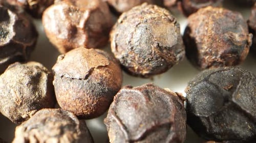 Dried Black Peppercorns Macro Shot