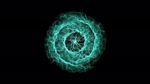 Abstract Futuristic Wavy Digital Particle Sphere Loop