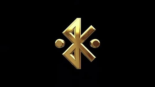 Animated Golden 3D Bluetooth Technology Symbol