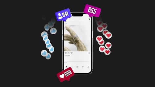 3D-Animation des Wachstums in den sozialen Medien und des endlosen Scrollens