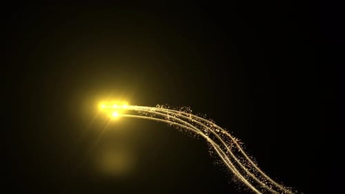 Les rayons lumineux à particules dorées 4K entourent et s'élèvent