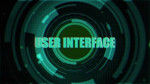 Benutzeroberflächentext auf futuristischem Cyberspace-Hintergrund