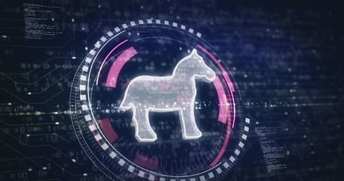 Virus troyen, symbole de cybercriminalité, concept numérique