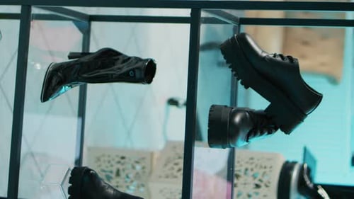 Vertical Video Empty Modern Clothing Store Filled with Formal Wear Designs