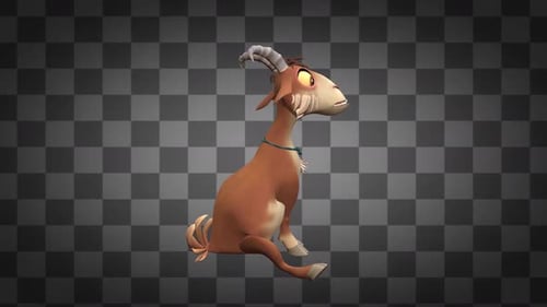 Cartoon Goat Sitting Animation