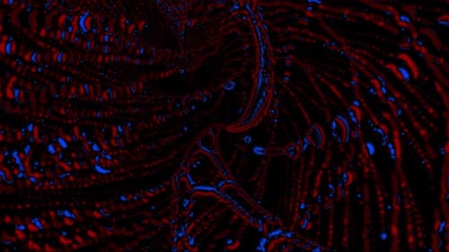 Abstract Hypnotic Blue And Red Fluids Background Seamless Looped 4 K 60 Fps