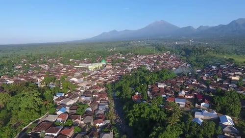 Aerial beautiful village view