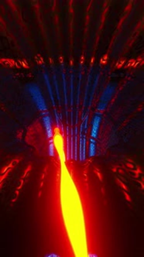 Une
lumière rouge et bleue brille dans l'objet circulaire. Animation en boucle