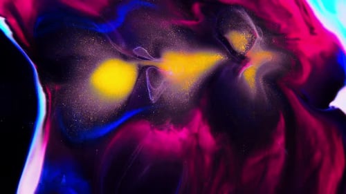 Abstract Colorful Paint Swirls in Space