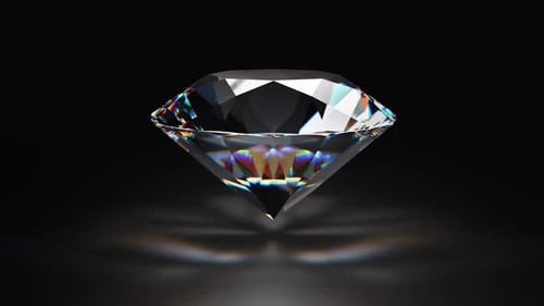 Rotating 3D Diamond Animation with Rainbow Sparkles