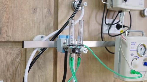 Hospital Medical Equipment Hanging on a Wall