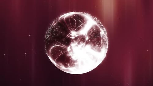 Abstract Glowing Energy Sphere Animation with Dynamic Light Trails