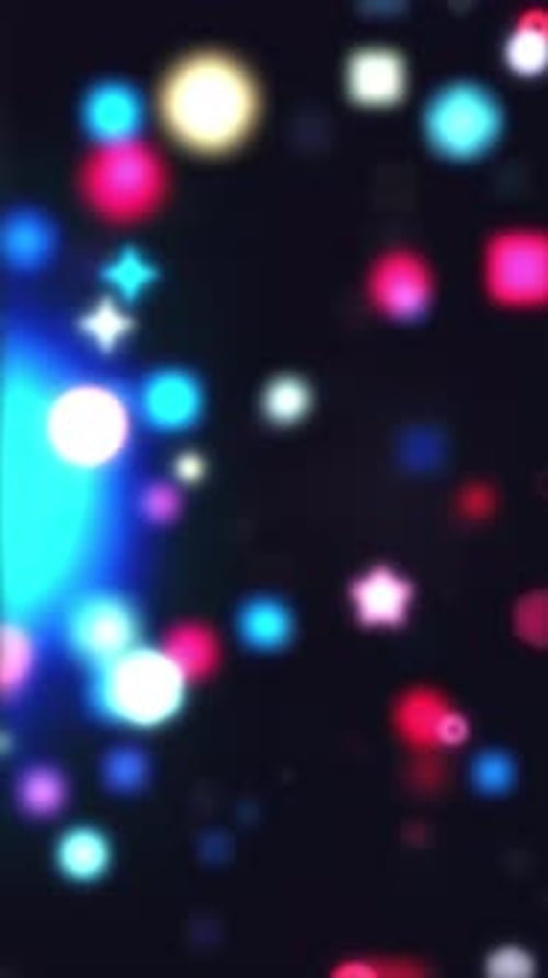 Lumières bokeh abstraites, formes lumineuses et vibrantes, fond coloré, fête moderne