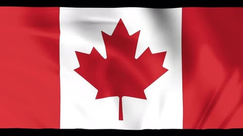 Realistic Waving Canadian Flag Seamless Loop Animation