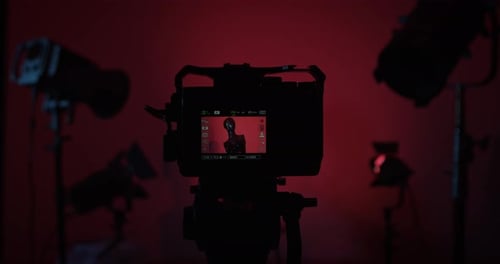 Professional Photography Studio With Camera and Lighting Setup