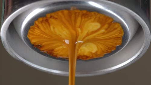 Slowmotion Espresso Shot Pouring
