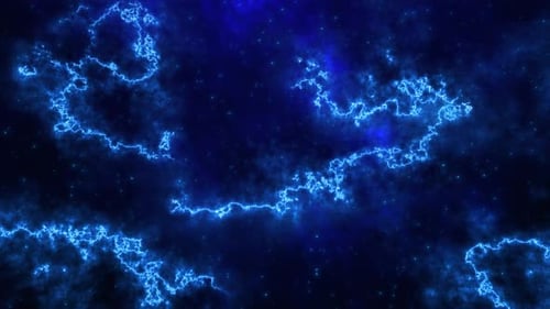 Abstrakter futuristischer Hintergrund mit blauen mehrfarbigen Energiemagilinien und Wellen