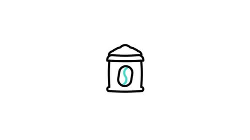 Coffee Bean to Cup Line Art Icon Animation