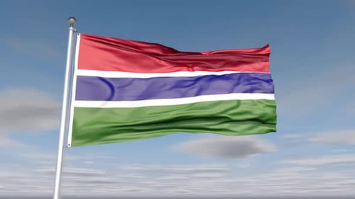 Realistic Waving Gambia Flag Animation