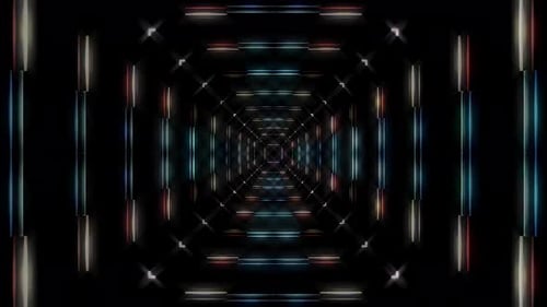 3D shining bright lines set wave motion, colorful, on black background