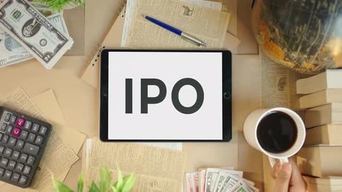 IPO DISPLAYING ON FINANCE TABLET SCREEN