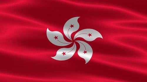 Realistic Waving Flag of Hong Kong Animation