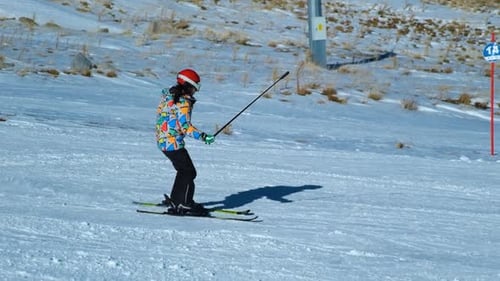 Show of ski athletes in super slow motion