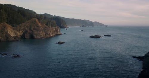 Stunning Sunset Over Coastal Cliffs in Samuel H Boardman State Scenic Corridor
