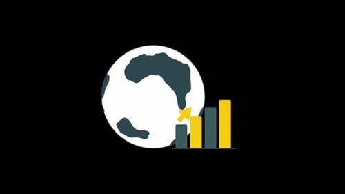 Animated Global Economy Growth Concept Video - Transparent