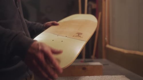 Middle Aged Man makes a Skateboard