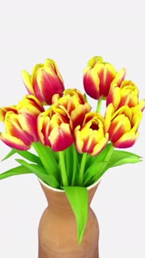 Vibrant Tulips Bouquet in a Simple Vase