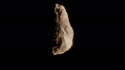 Riesiger Asteroid im Weltraum, der innerhalb des Asteroidengürtels des Sonnensystems um seine eigene Achse kreist