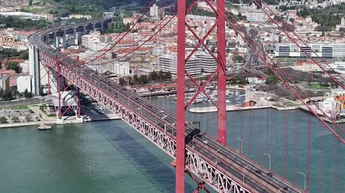 25th of April Bridge at Lisbon in Lisbon District Portugal.