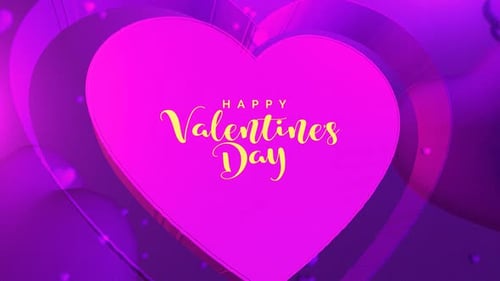 Animated Valentine's Day Greeting with Dynamic Pink Hearts