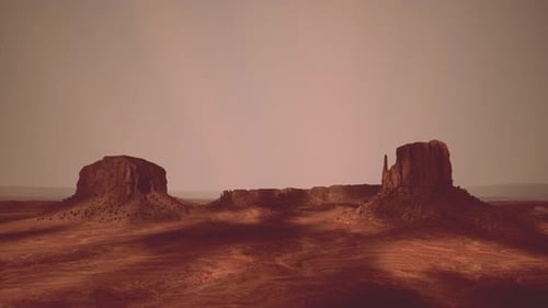 A Stunning Desert Landscape with Prominent Rock Formations