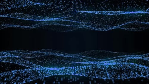 Blue Wave Particles Abstract Background Animation