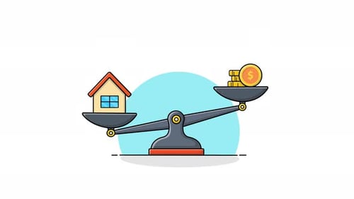 Animated Financial Balance of House and Money