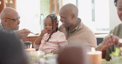 Family Meal Gathering at Home With Love and Joy