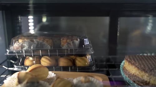 Desserts for sale in the cafe