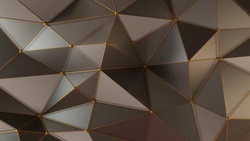 Modern Abstract Geometric Background with Undulating Gold Triangles