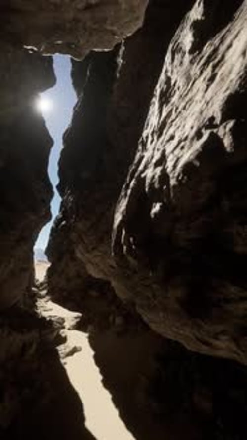 A Narrow Passage Between Two Large Rocks