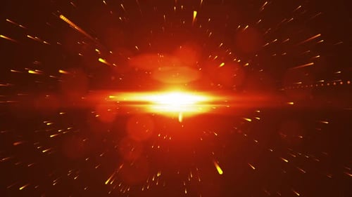 4K Orange Particles Optical Flares | Abstract Black Background Loop