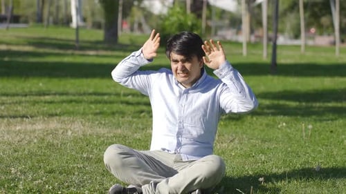 Young man with agoraphobia.