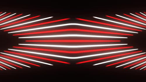 Red And White Abstract Neon Lines Show Background Vj Loop