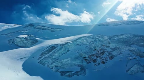Frozen snowdrift land, glacial formation, Kazakhstan’s natural beauty