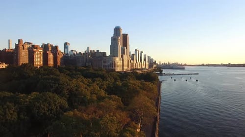 Aerial View of Urban City Skyline Metropolis